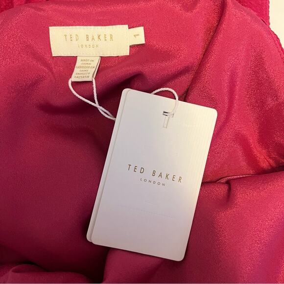 NWT Ted Baker London Luaan Button Through Cami Midi Dress in Pink Size 1 (0-2) - Picture 10 of 14